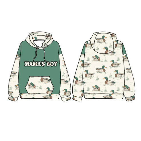 7.19 BT1023 Baby Boys Mama's Boy Hooded Pocket Ducks Tops Preorder