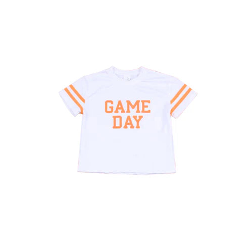 7.14 GT1116 Baby Girls Short Sleeves Orange Game Day Yoga Tee Shirts Top Preorder