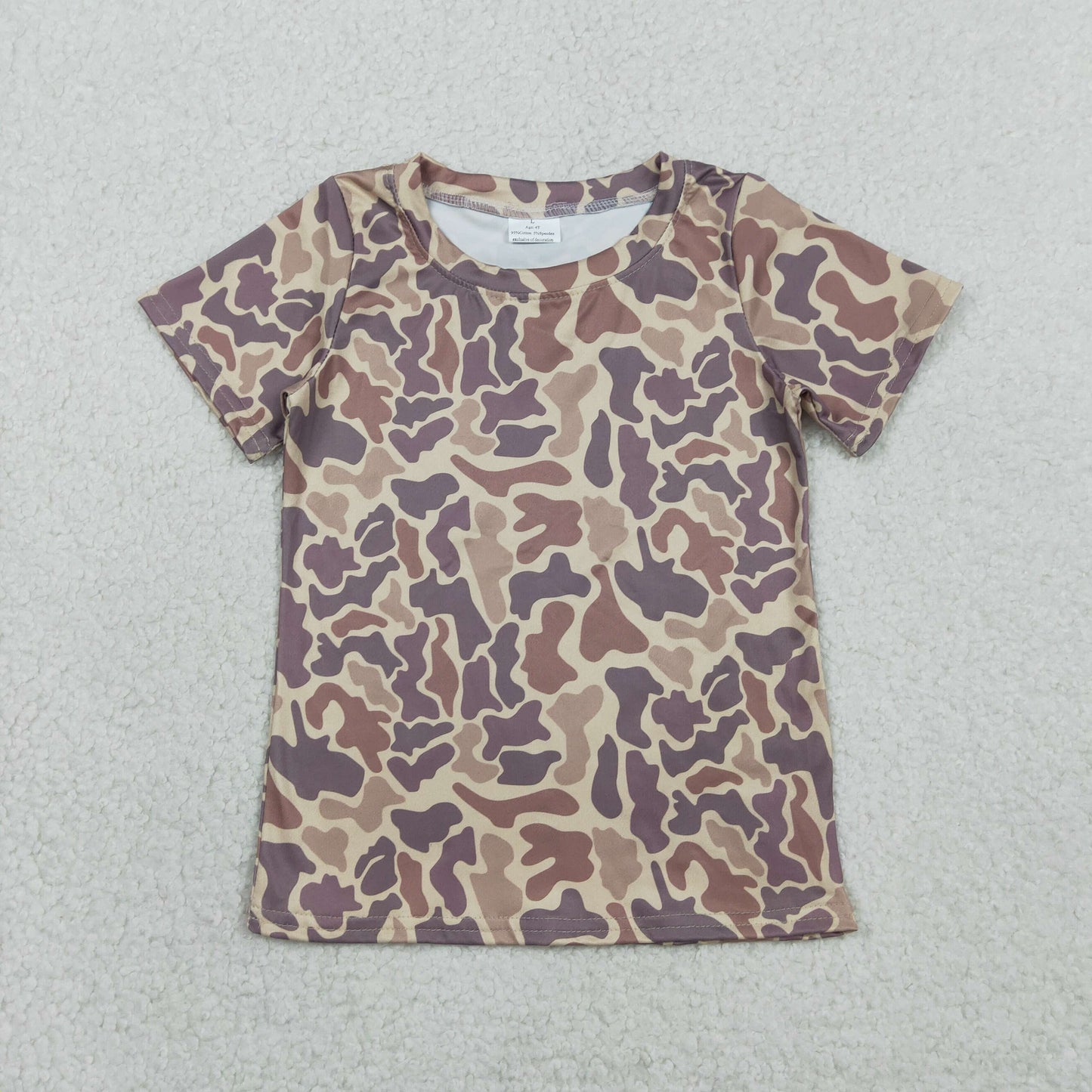 BT1714 Kids Baby Boy Short Sleeve Southern Khaki Camo T-shirts Top