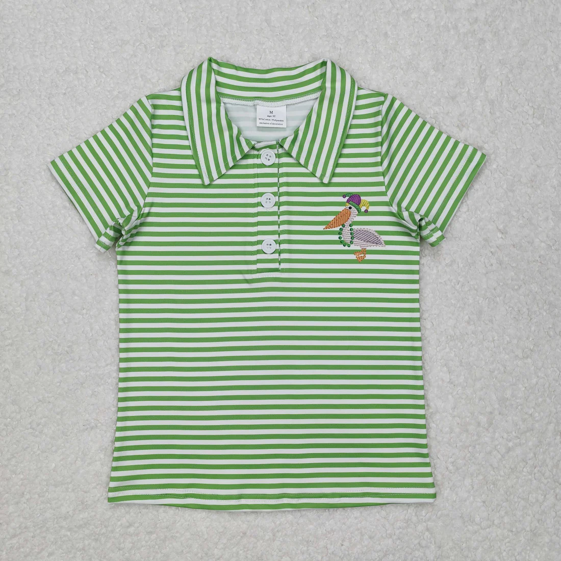 Sibling baby boys clothes mardi gras short sleeve tops