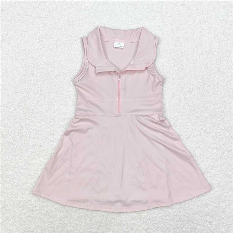 L-3.3 Baby Girls Sibling Zipper Yoga Knee Length Active Wear Athletic Dresses