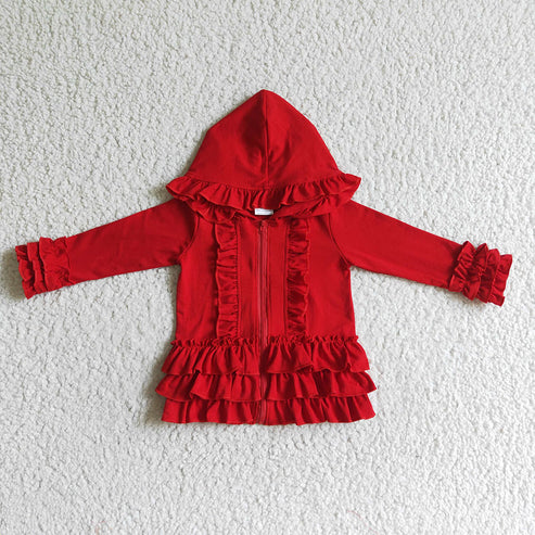 Baby girls zip ruffle 8 colors jackets cardigans