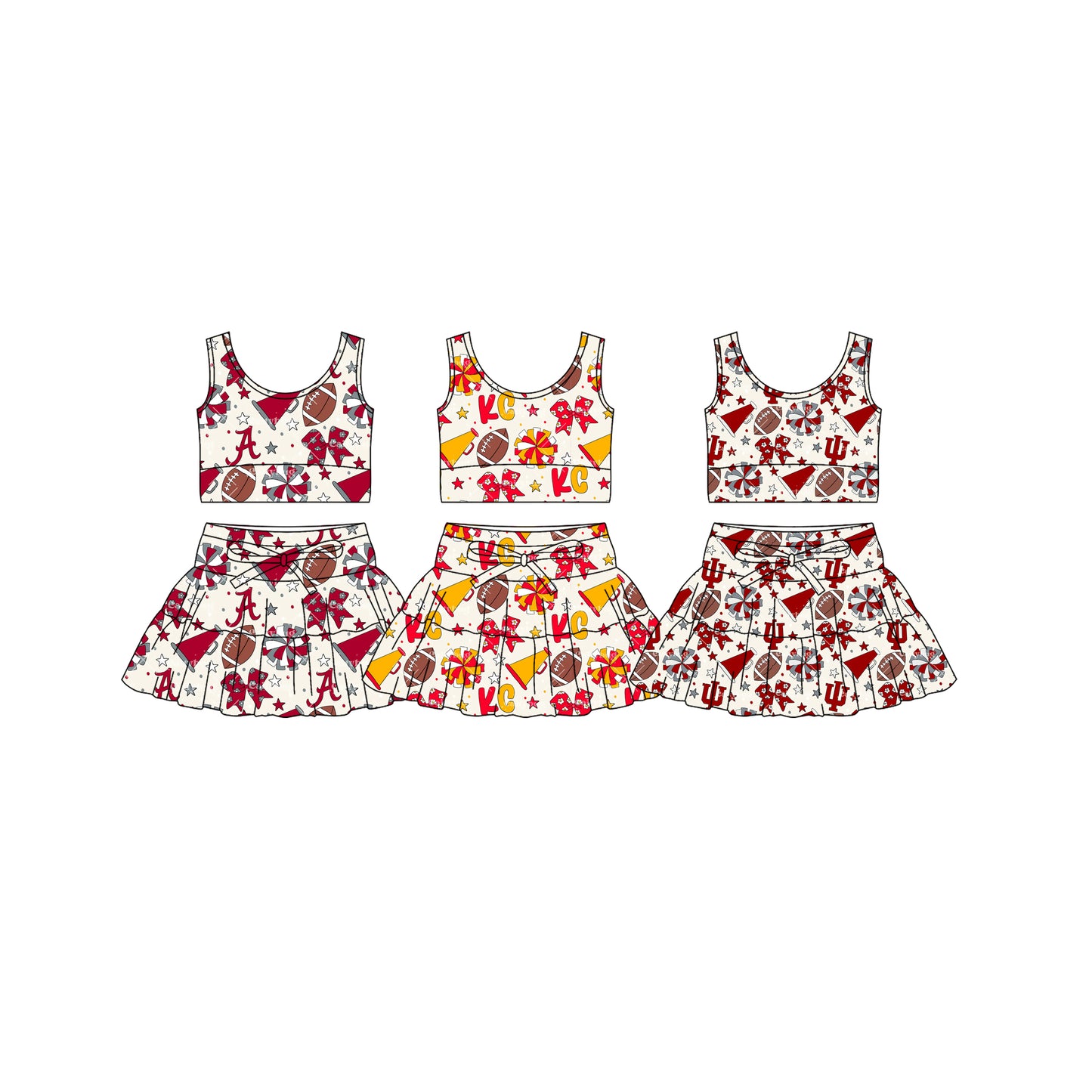 26.1.8 Custom MOQ:3 or 5 pcs each design milk silk Sibling baby girl clothes team short sleeve skirts sets 3