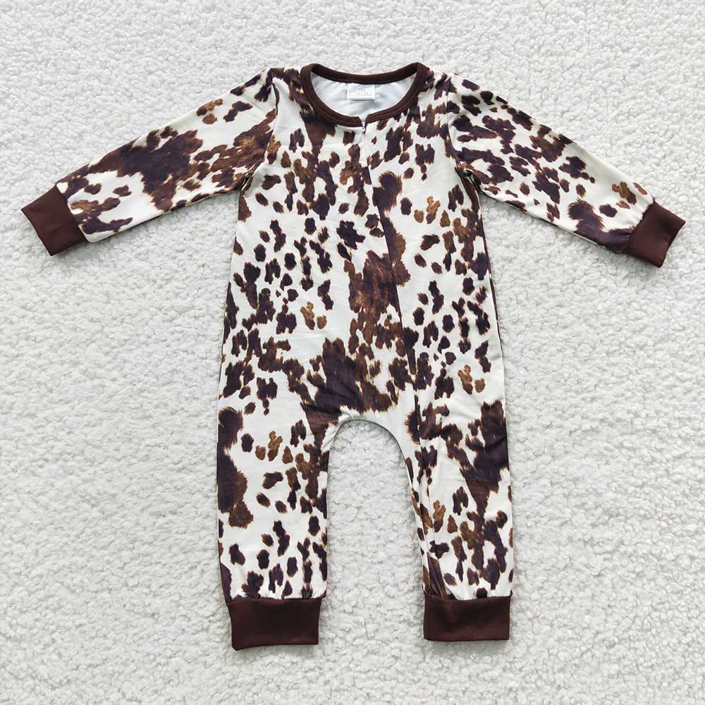 Baby Kids Fall Printed Zip Rompers