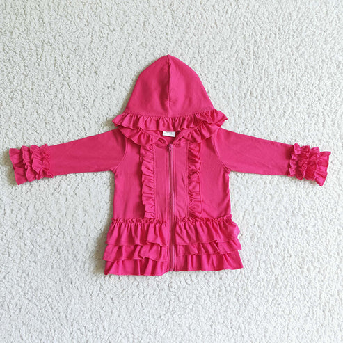 Baby girls zip ruffle 8 colors jackets cardigans