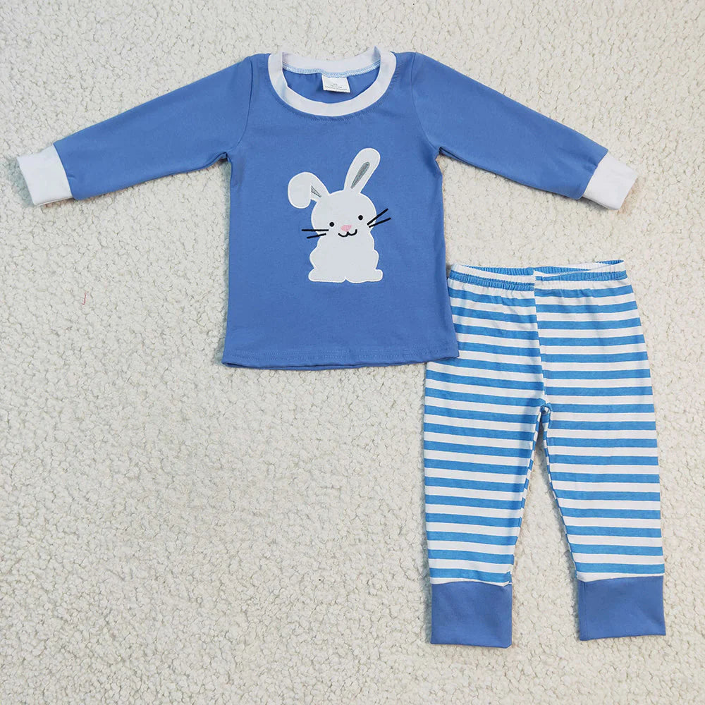 Sibling Boys Baby Girls Easter Bunny Top Pants Pajamas Sets