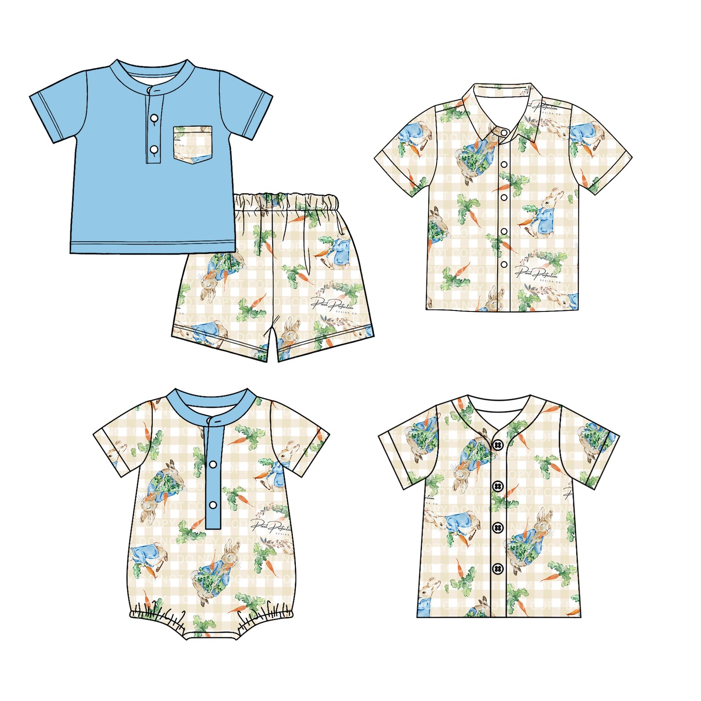 26.1.20 Custom MOQ:3 or 5 pcs each design milk silk Sibling baby boy clothes easter short sleeve shorts sets and tops 2 and romper