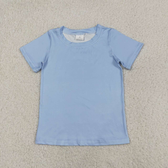 BT1765 Kids Baby Boys Blue Short Sleeve Back Dog Fishing Hunting T-shirts Top