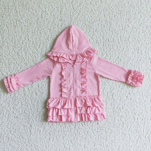 Baby girls zip ruffle 8 colors jackets cardigans