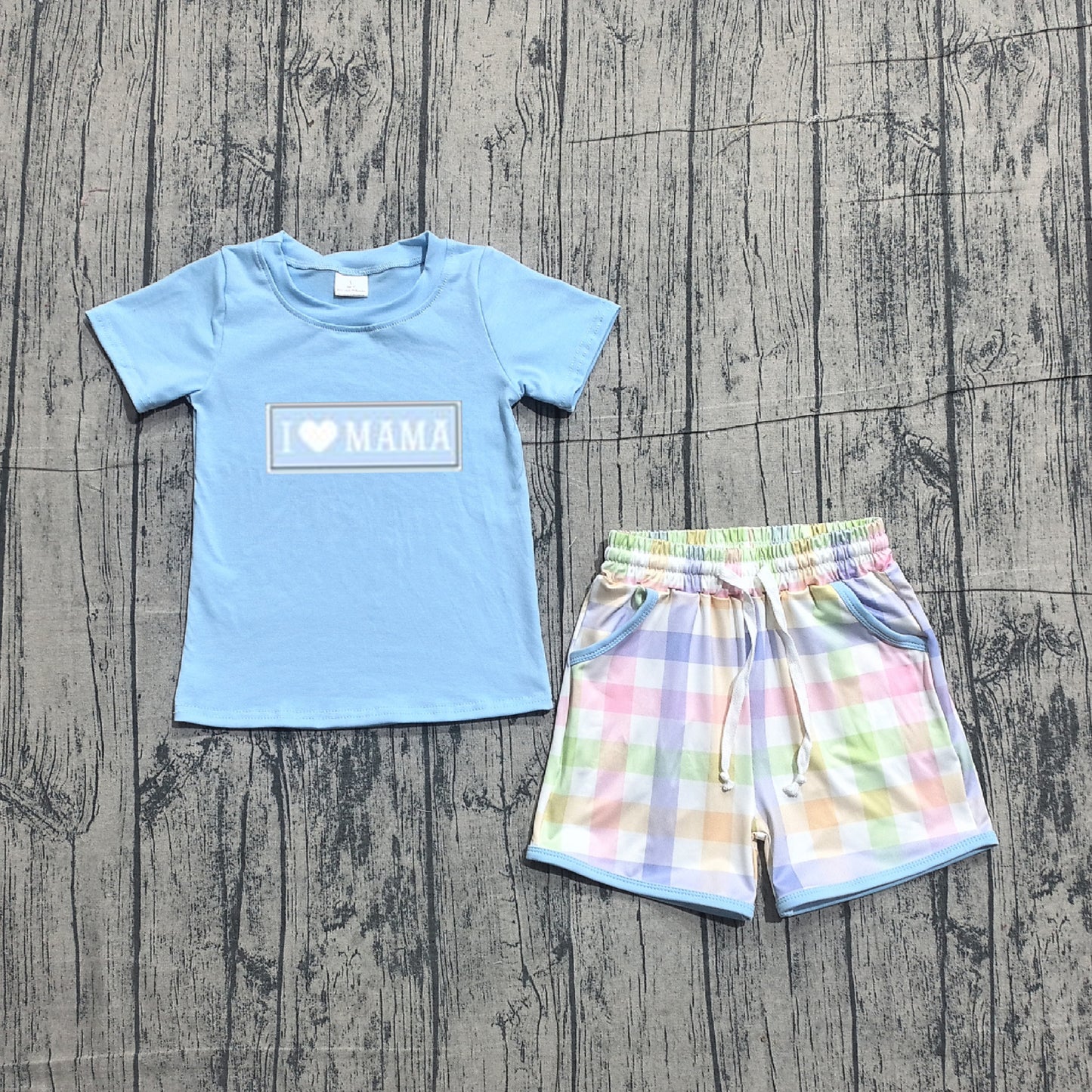BSSO1605 pre-order baby boy clothes embroidery MAMA toddler boy summer outfit-26.1.10