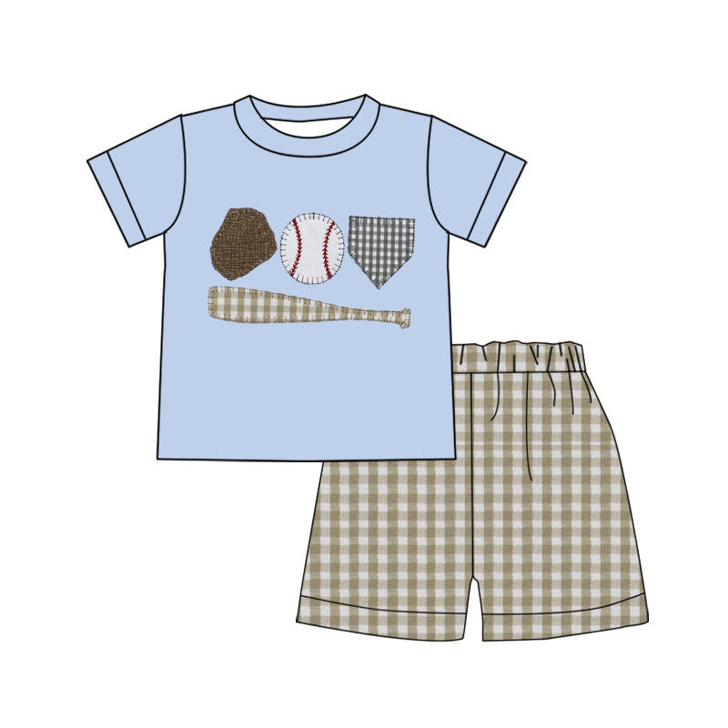 Pre-order no moq BSSO1853 pre-order baby boy clothes baseball short sleeve summer shorts outfit-26.1.7