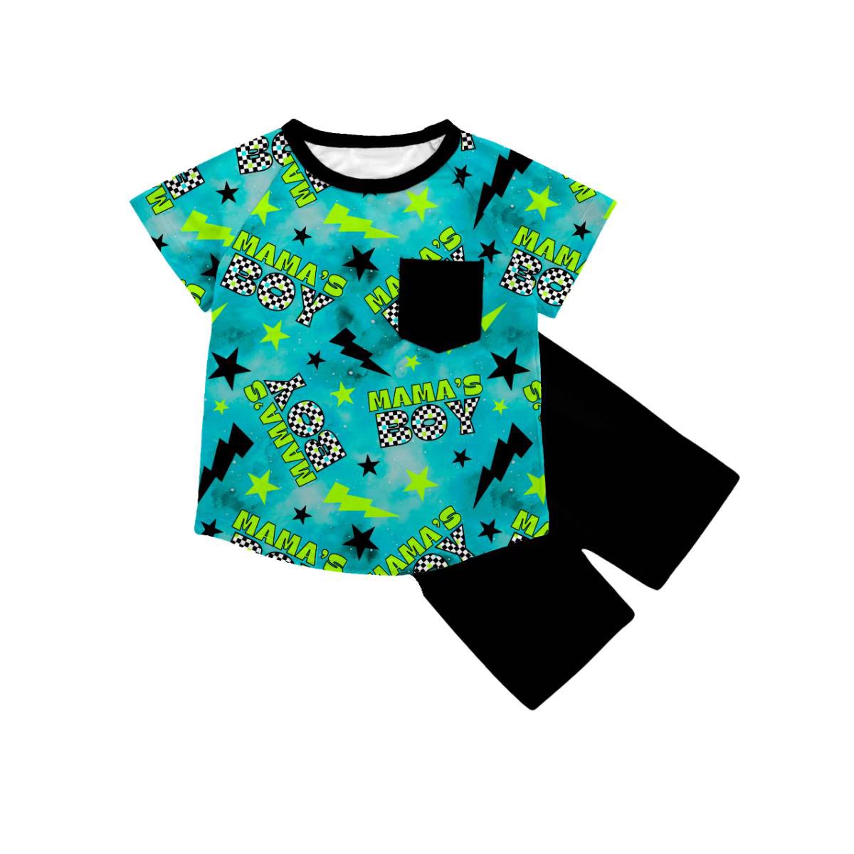 Pre-order no moq BSSO1854 pre-order baby boy clothes MAMA short sleeve summer shorts outfit-26.1.7