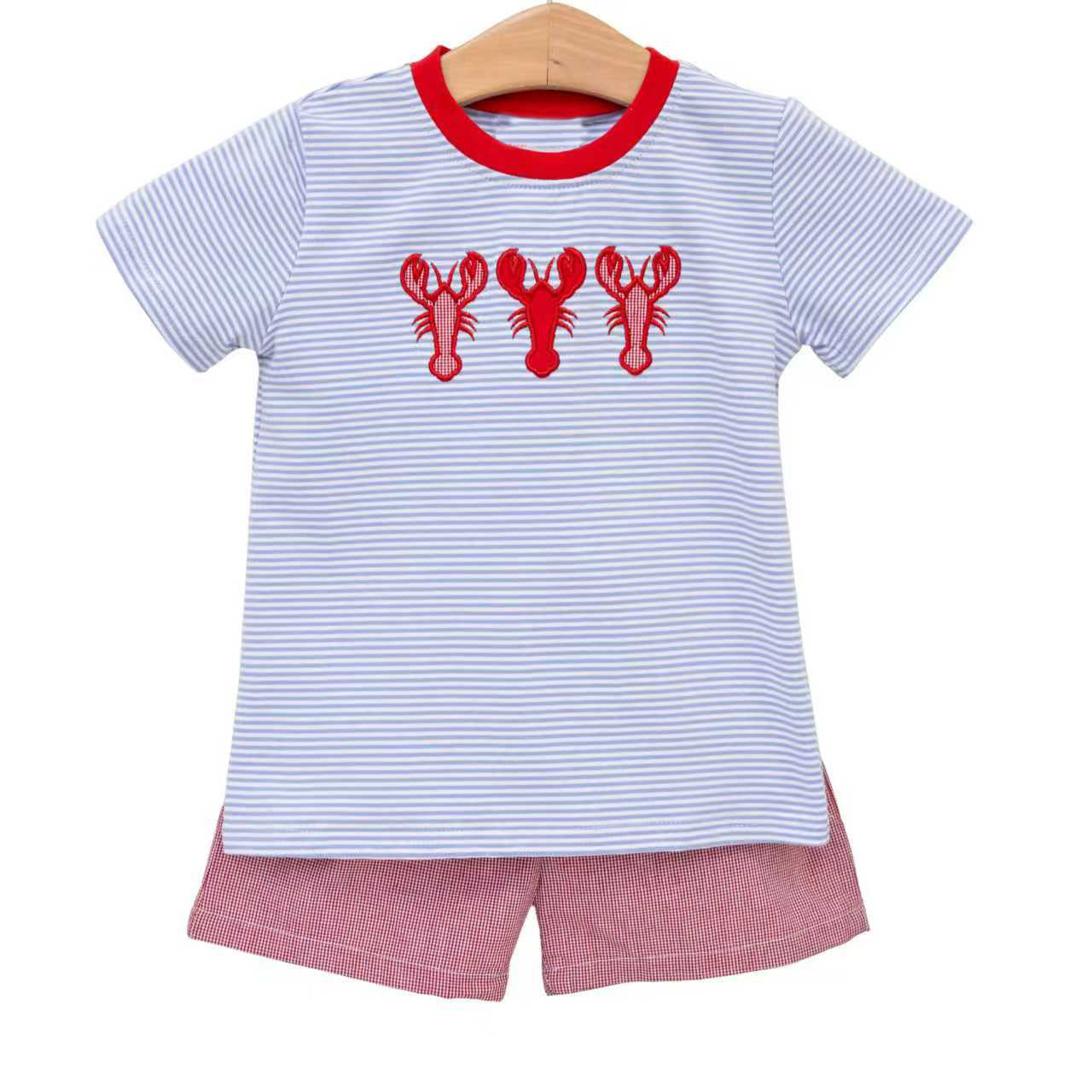 Pre-order no moq BSSO1906 pre-order baby boy clothes lobster short sleeve shorts summer outfit-26.1.19