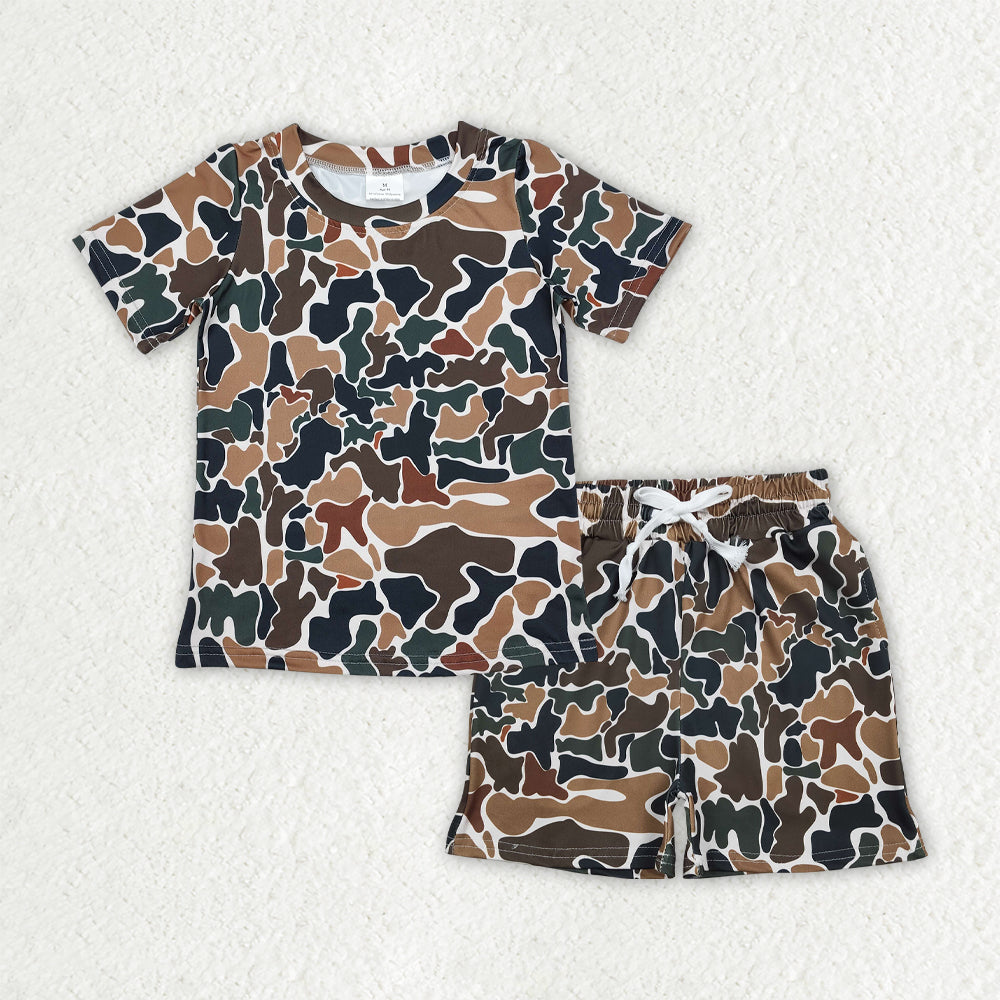 RTS NO MOQ(In Stock) BT0905+SS0732 Baby Boys Camouflage Top Pockets Shorts Clothes Set-BSSO1911