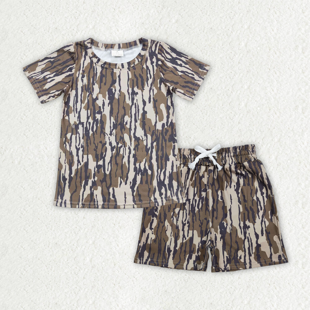 RTS NO MOQ(In Stock) BT0623+SS0731 Baby Boys Camouflage Top Pockets Shorts Clothes Set-BSSO1912