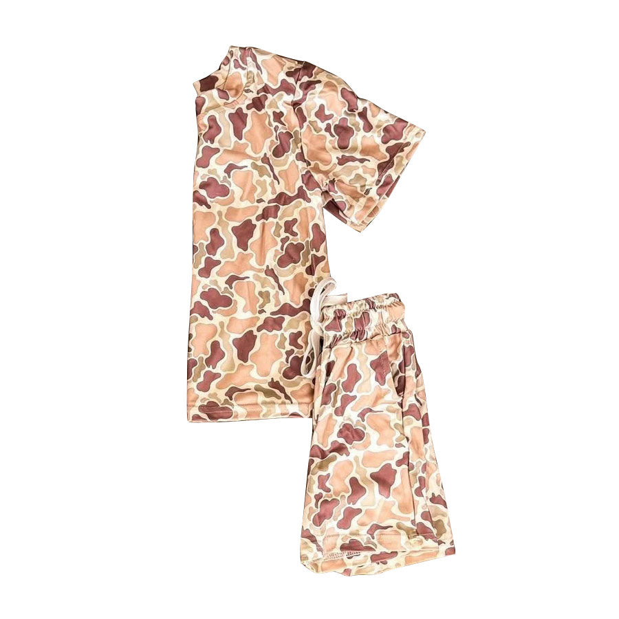 BSSO1963 Preorder Baby Boy Camo Top Pockets Shorts Clothes Sets
