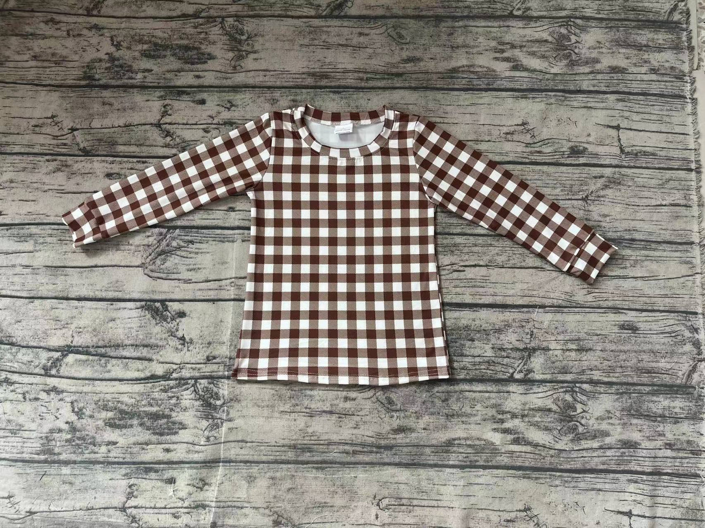 BT0853 Plaid long-sleeved boy shirt(3-4weeks)