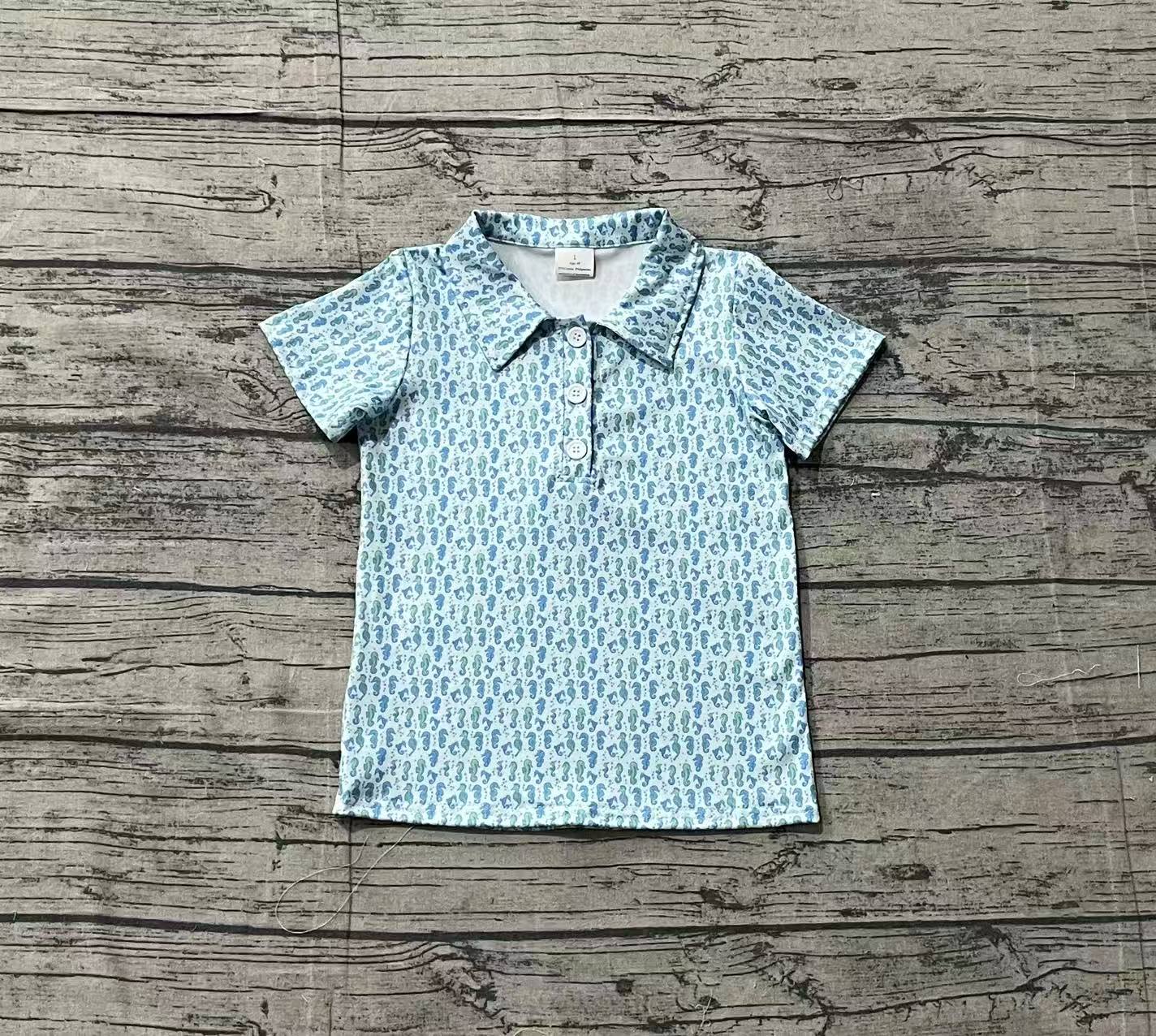 BT1113 Baby Boys Blue Seahorse Pullovers Tee Shirts Tops Preorder-26.1.25