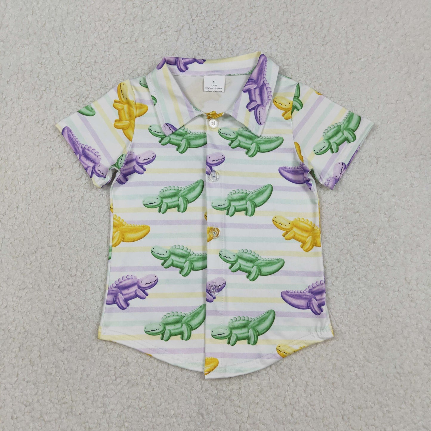 Sibling baby boys clothes mardi gras button short sleeve shorts sets and tops and shorts