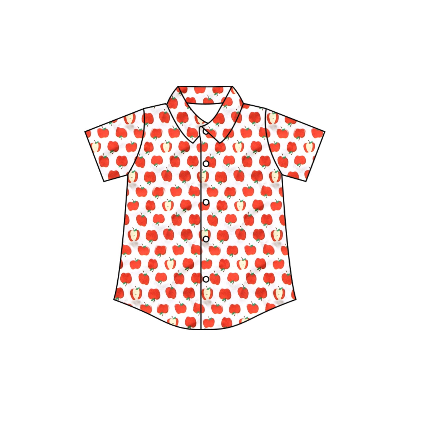 Pre-order no moq BT1709 pre-order baby boy clothes summer apple button short sleeve top-26.1.17