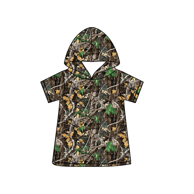 BT1738 Preorder Baby Boy Short Sleeve Southern Leaves Camo Hoodies Top