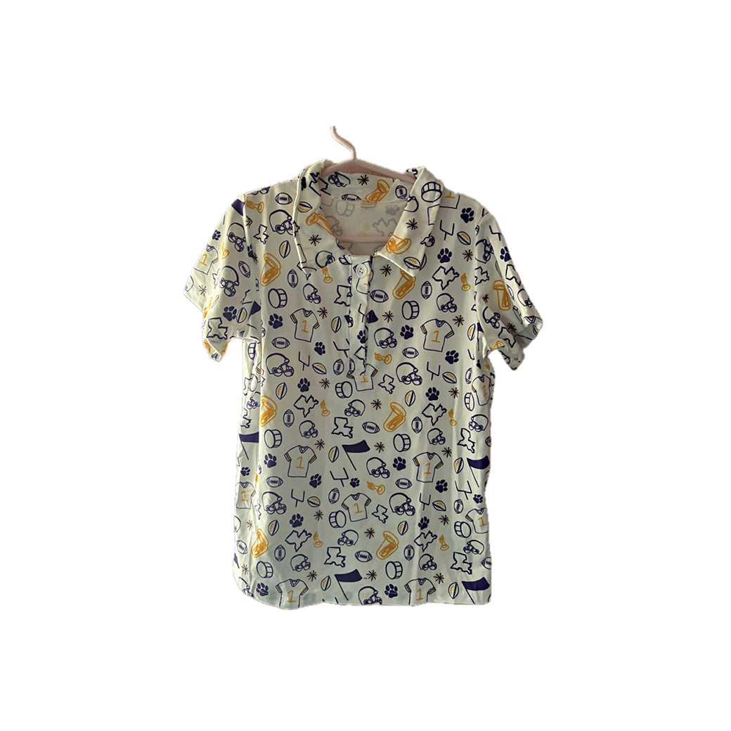 BT1759 Preorder Baby Boy Short Sleeve Footballs Pawls Team Button Polo Shirts Top