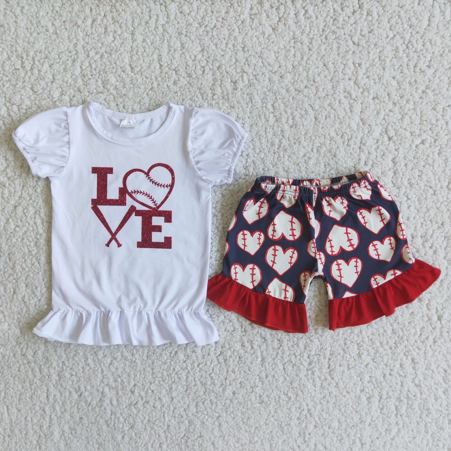 7.28 rts no moq E3-1 Heart Baseball Set