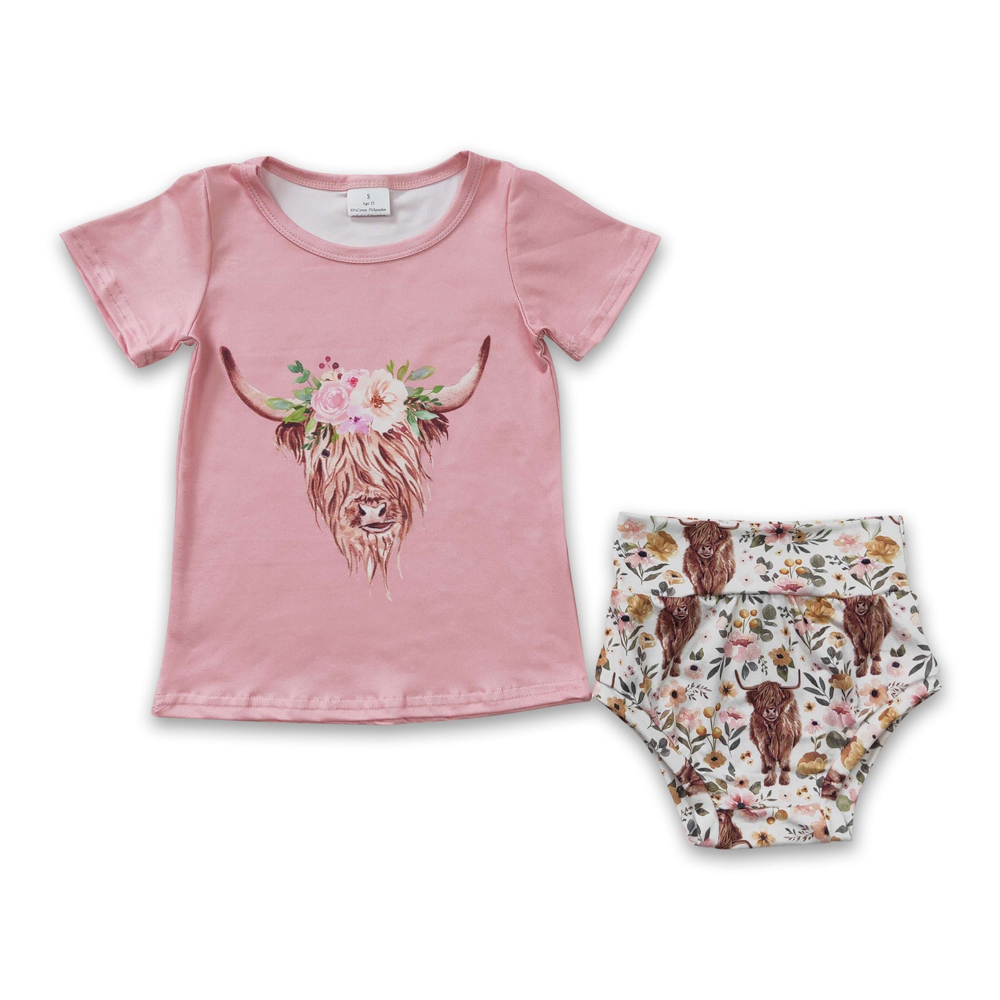 7.24 RTS NO MOQ(In Stock) GBO0074 Alpine Gloria Pink Short Sleeve Brief Set