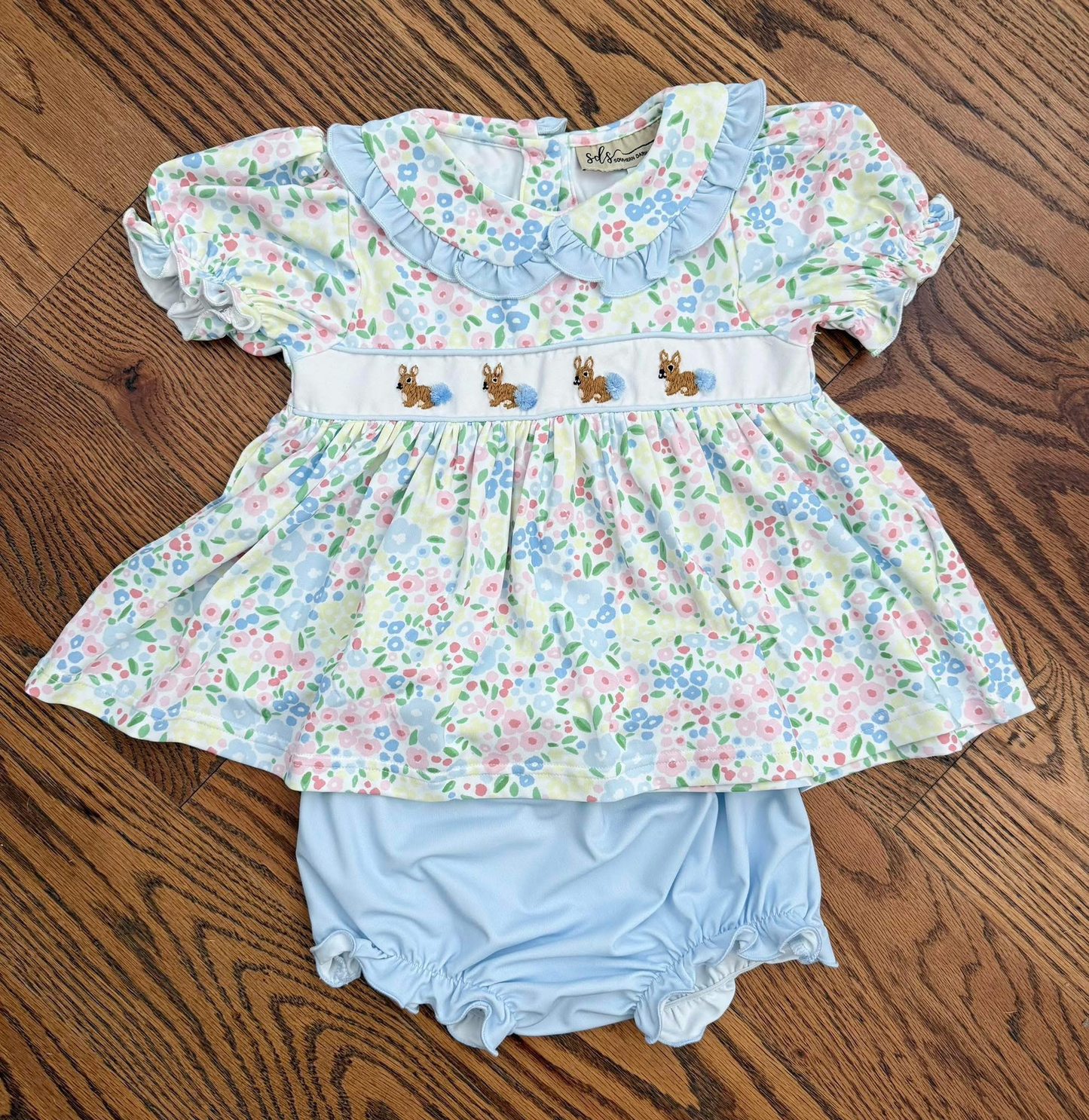 Pre-order no moq GBO0497 toddler girl clothes bunny floral summer short sleeve bummies set-26.1.5