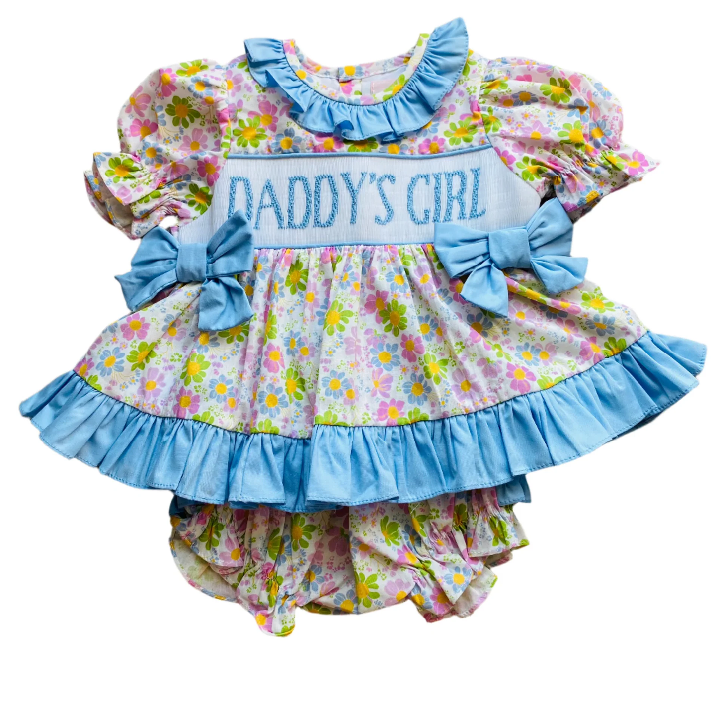 Pre-order no moq GBO0499 toddler girl clothes DADDY floral summer short sleeve bummies set-26.1.5