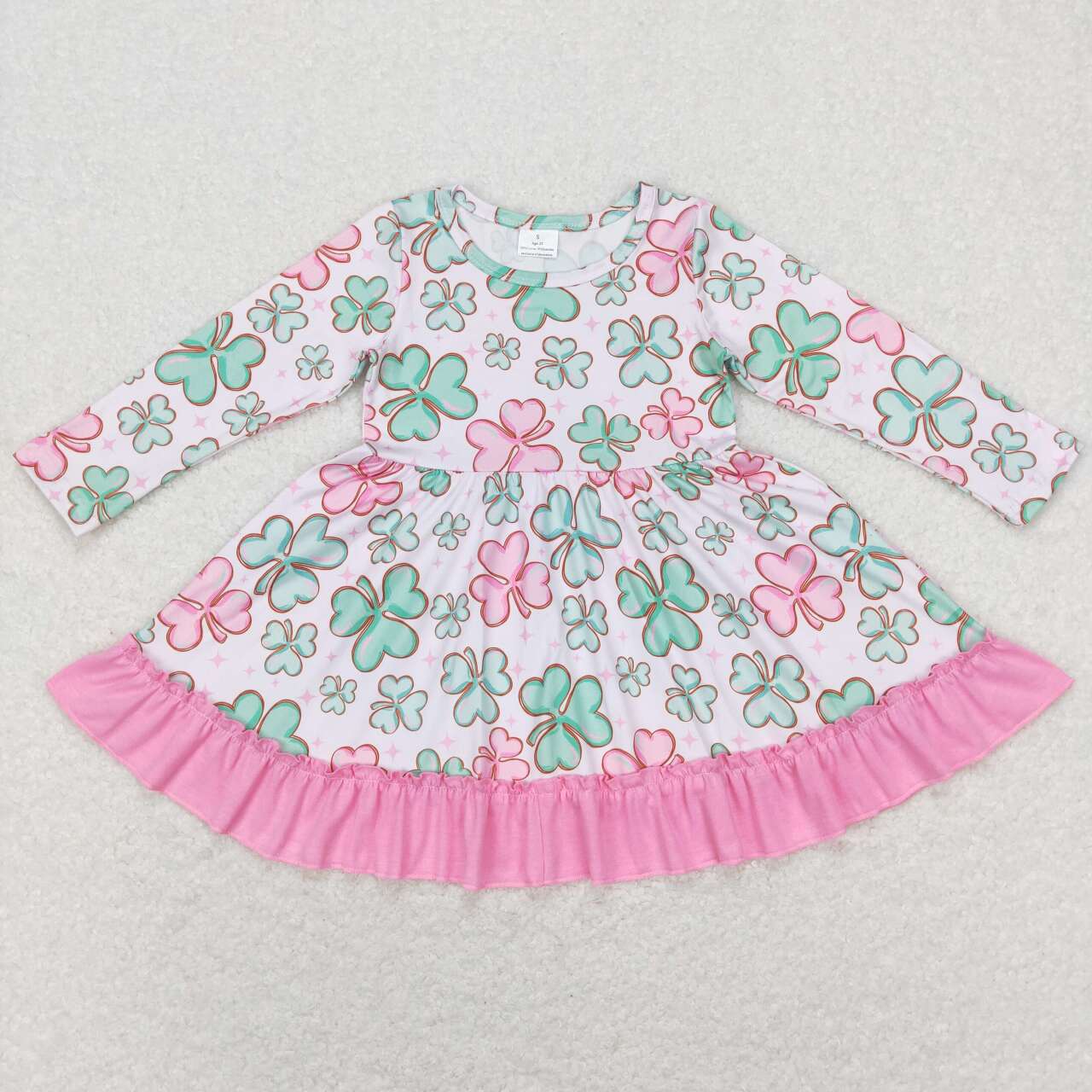 Sibling Baby Girls clothes St. Patrick's Four Leaf Clover long sleeve Pants Clothes Sets and Dresses