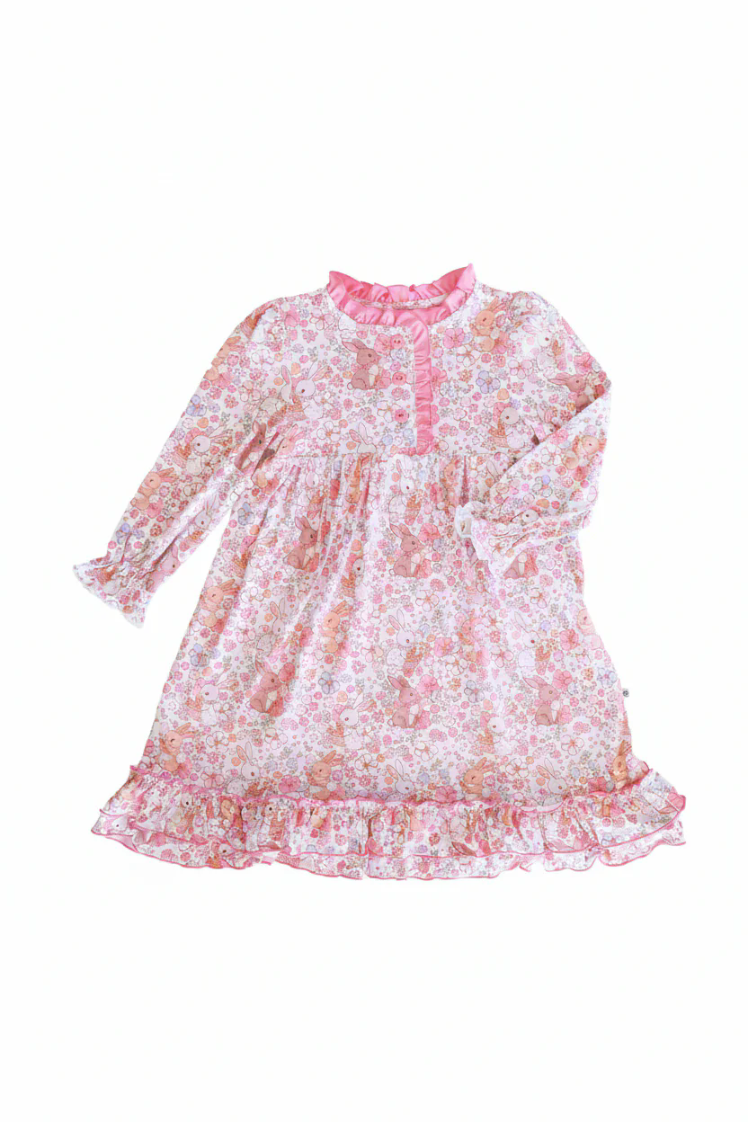 Pre-order no moq GLD1580 toddler girl clothes bunny floral long sleeve dress-26.1.15