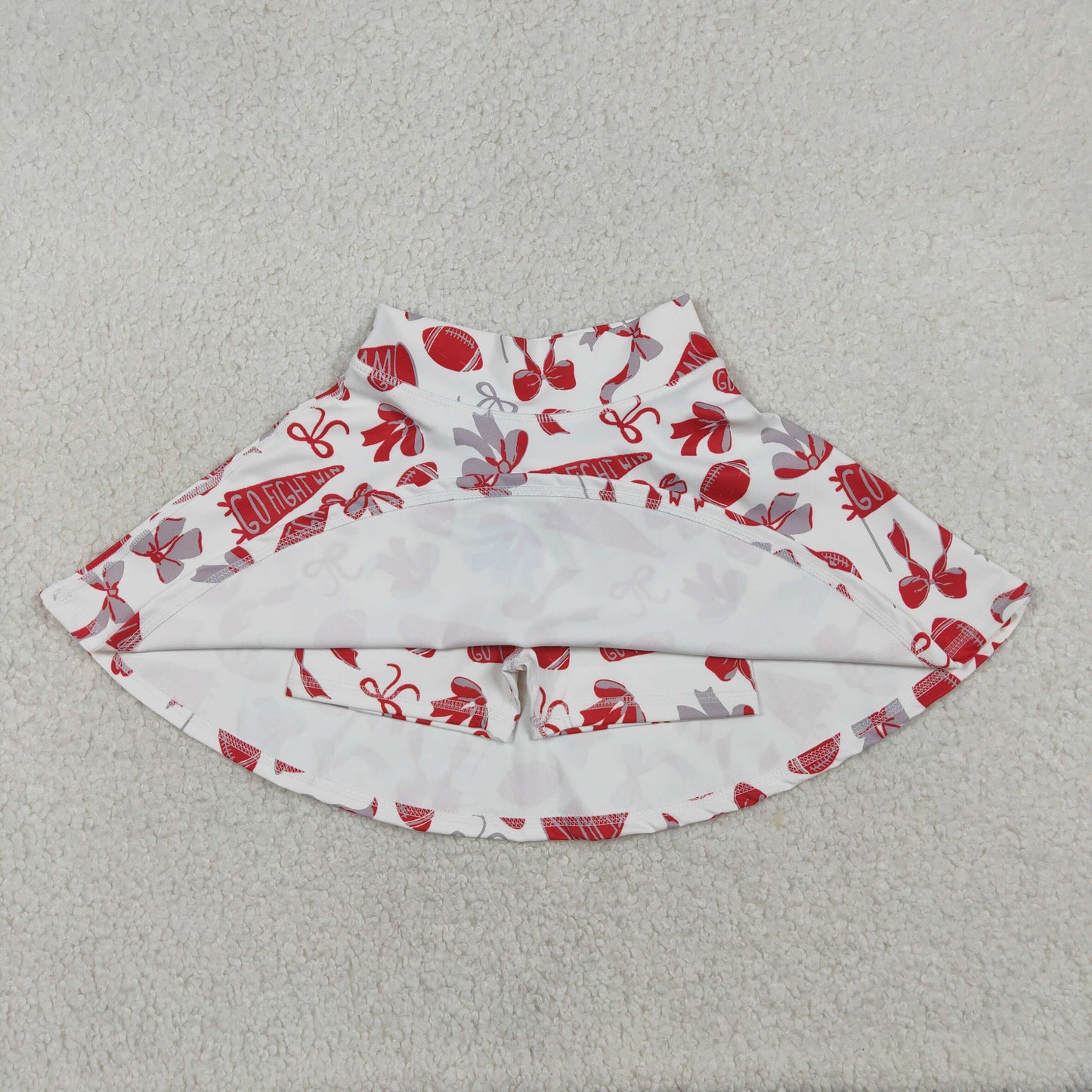 Sibling baby girl clothes Football Red Trumpet Bow Pattern Yoga Skirts
