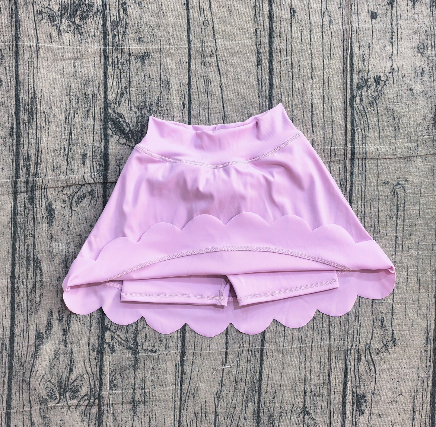 GLK0268 Preorder Sample Baby Girls Pink Scallop Yoga Active Skirt Shorts Bottom