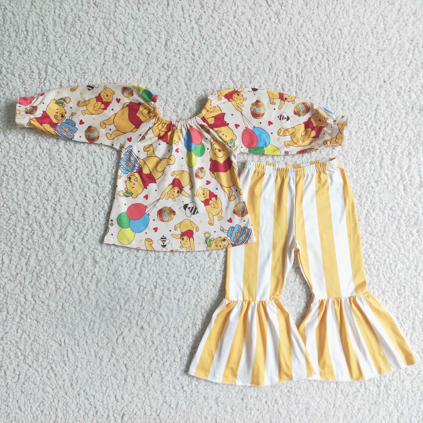 RTS NO MOQ(In Stock) baby girl clothes long sleeve pants set-promotion
