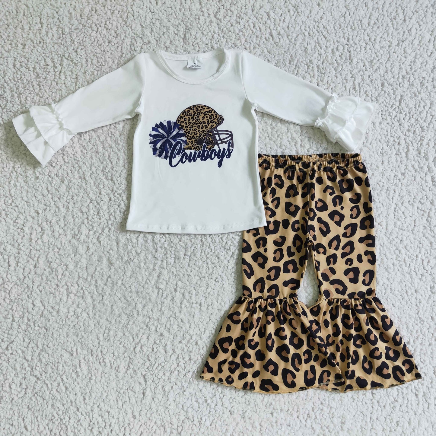 8.4 RTS NO MOQ(In Stock) GLP0316 girls outfit long sleeve and long leopard print pants cartoon print