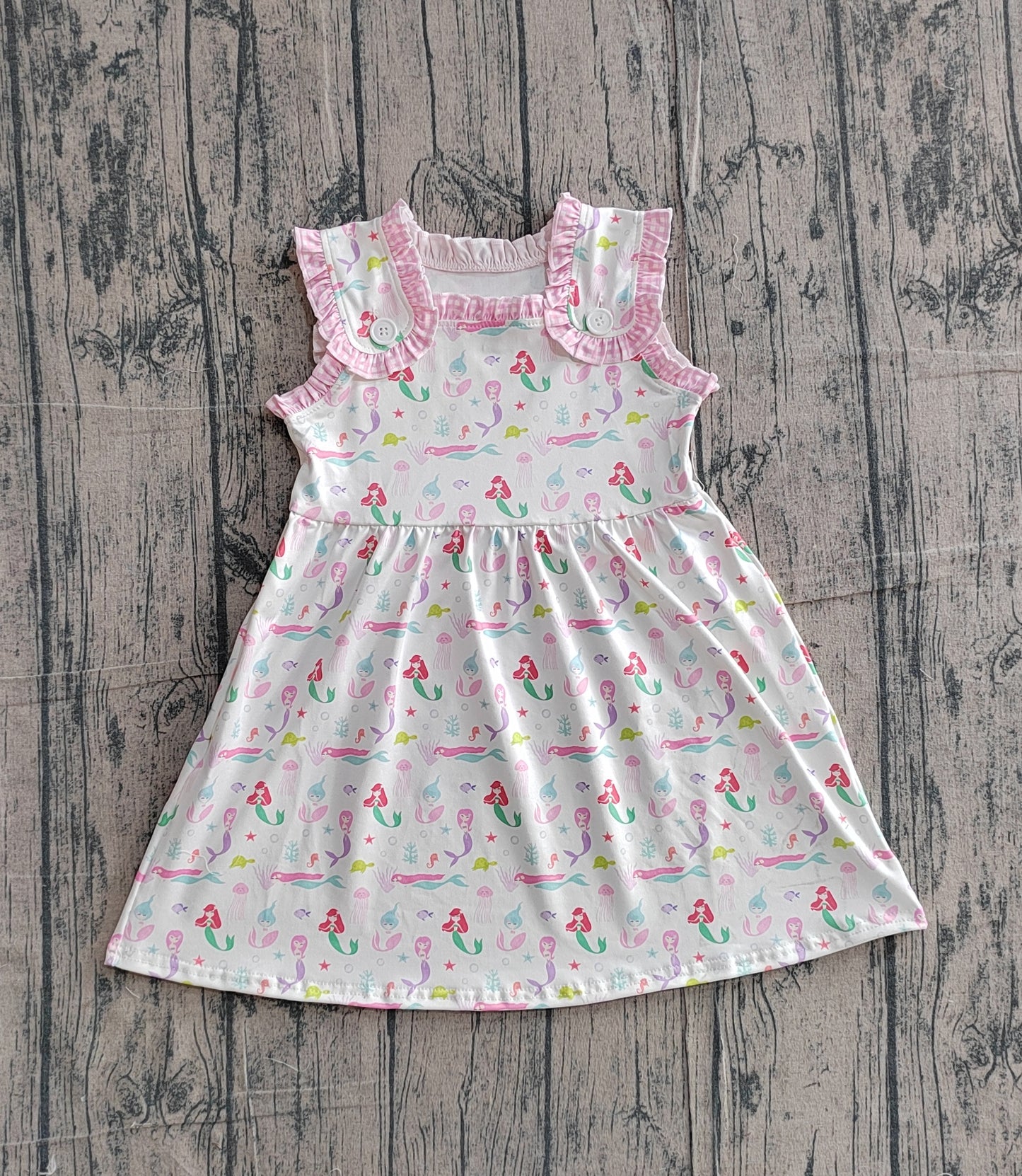 GSD2142 Preorder Sample Baby Girl Mermaid Straps Sleeveless Knee Length Dresses
