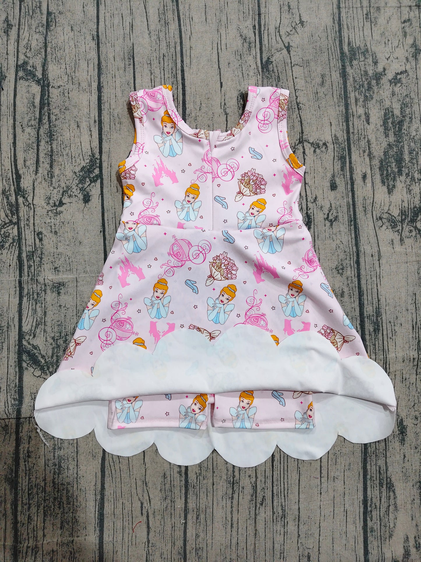 GSD2489 Preorder Sample Baby Girls Pink Sleeveless Princess Yoga Knee Length Dresses