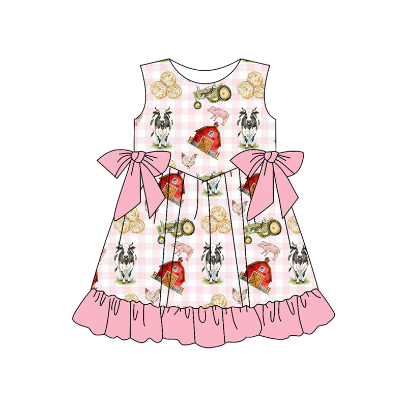 Pre-order no moq GSD3507 pre-order baby girl clothes farm sleeveless summer dress-25.12.29