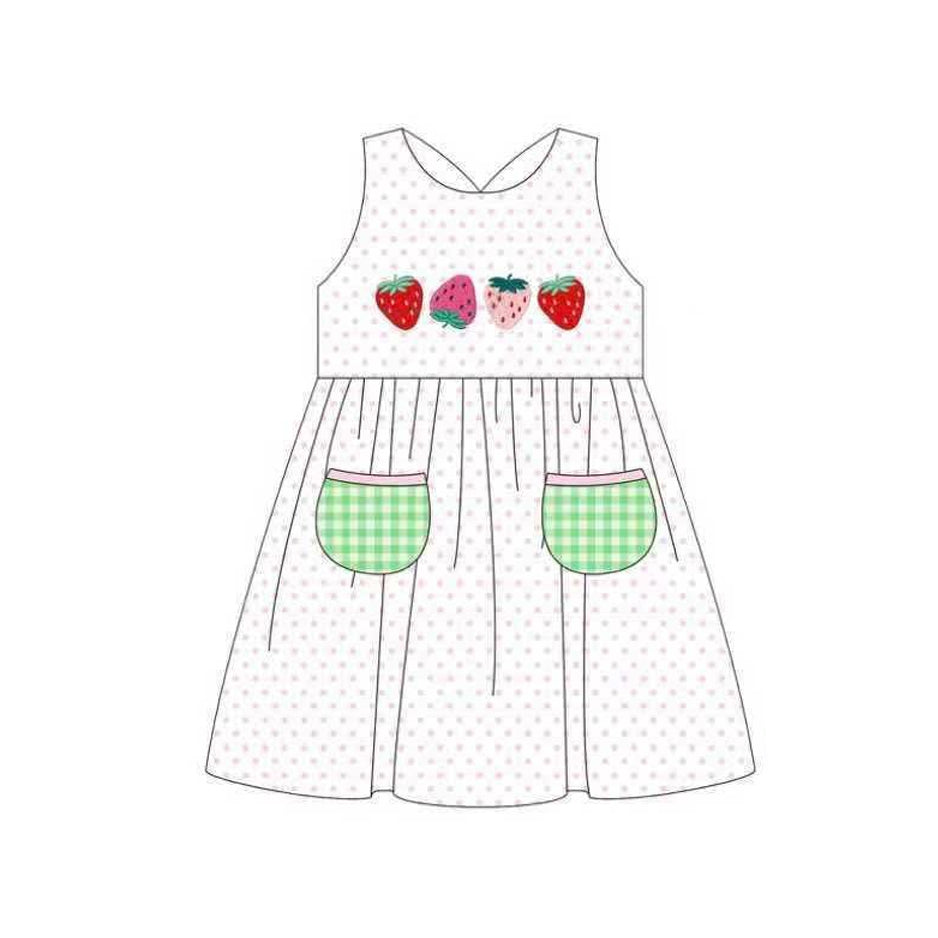 Pre-order no moq GSD3535 pre-order baby girl clothes strawberry sleeveless summer dress-26.1.1