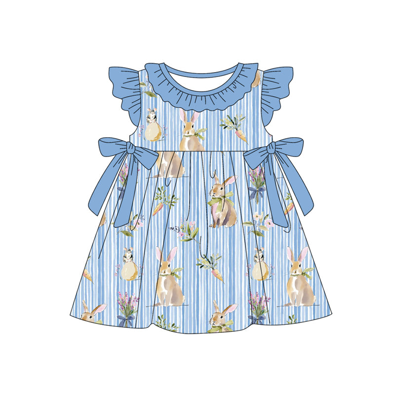 Pre-order no moq GSD3536 pre-order baby girl clothes easter bunny flying sleeve summer dress-26.1.1