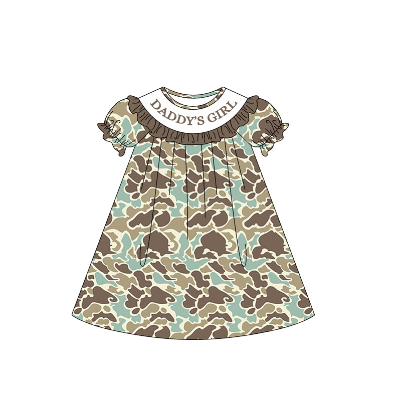 Pre-order no moq GSD3542 pre-order baby girl clothes DADDY camouflage short sleeve summer dress-26.1.1