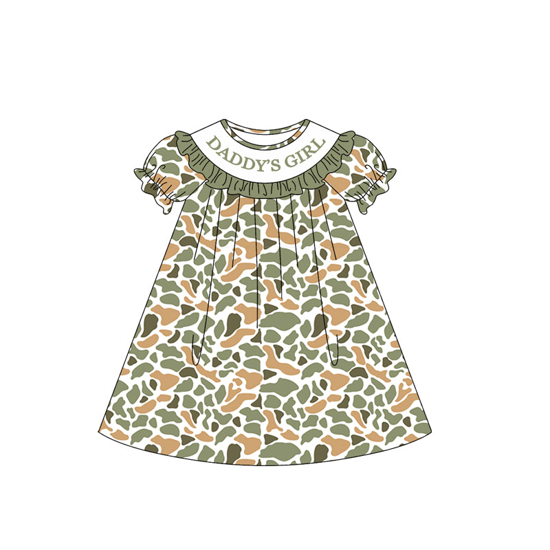Pre-order no moq GSD3545 pre-order baby girl clothes DADDY camouflage short sleeve summer dress-26.1.1