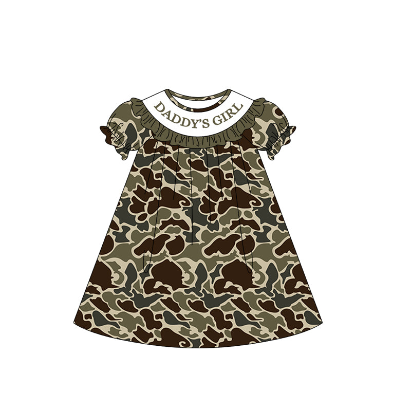Pre-order no moq GSD3546 pre-order baby girl clothes DADDY camouflage short sleeve summer dress-26.1.1