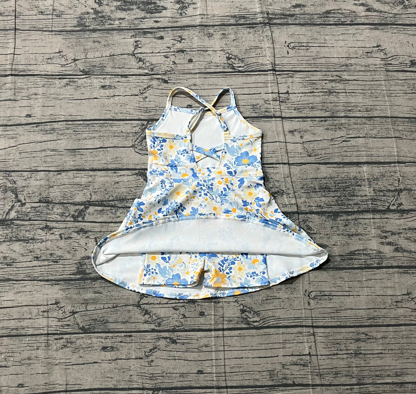Pre-order no moq GSD3565 pre-order baby girl clothes summer yoga floral sleeveless dress-26.1.15