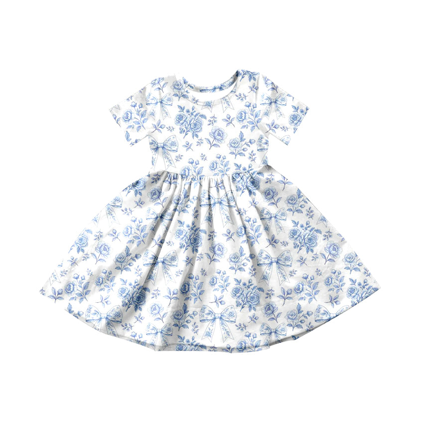 Pre-order no moq GSD3569 pre-order baby girl clothes bow floral short sleeve summer dress-26.1.8