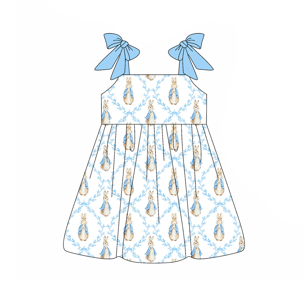Pre-order no moq GSD3601 pre-order baby girl clothes bunny bow suspender summer dress-26.1.9