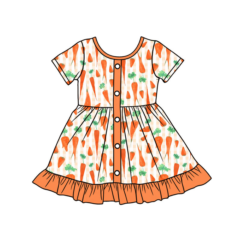 Pre-order no moq GSD3628 pre-order baby girl clothes carrot short sleeve summer dress-26.1.12