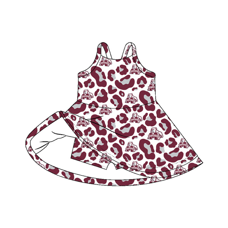 Pre-order no moq GSD3638 pre-order baby girl clothes summer yoga team camouflage sleeveless dress-26.1.13
