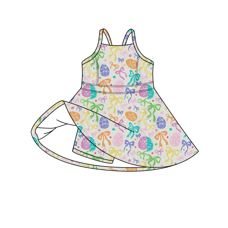 Pre-order no moq GSD3643 pre-order baby girl clothes summer yoga egg bow sleeveless dress-26.1.13